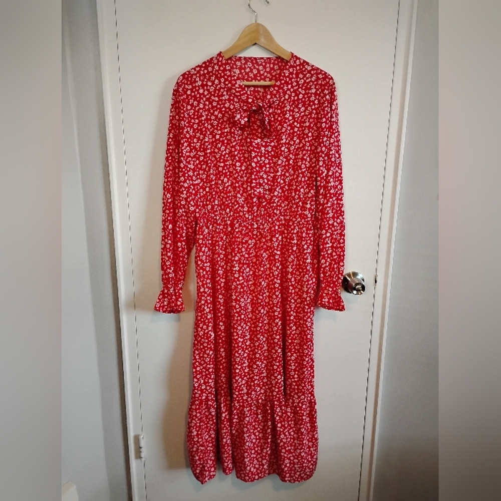 Plus Size 2XL Unbranded Red Maxi Dress
